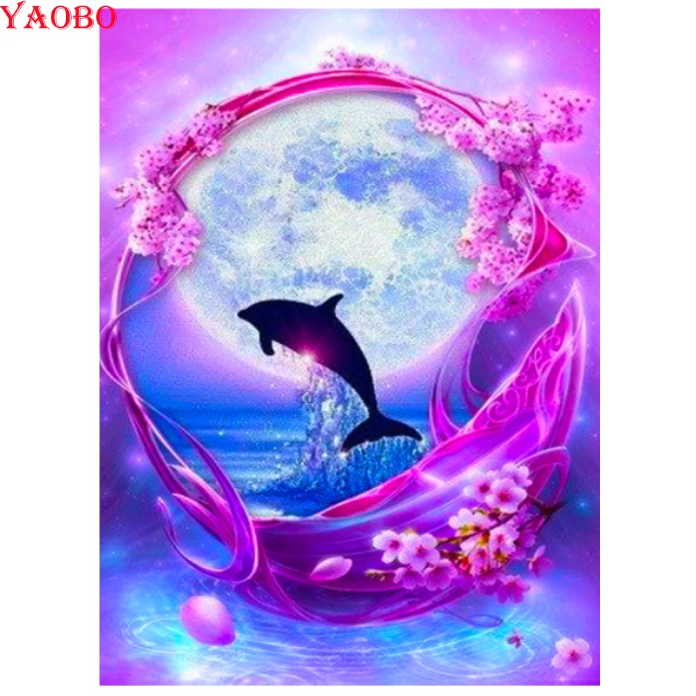 5d Diamond Painting Kit, Paint By Number Kit, Dolphin Diy Rhinestone  Diamond Pasted Painting Embroidery Cross Stitch Diamond Arts Craft For Home  Wall