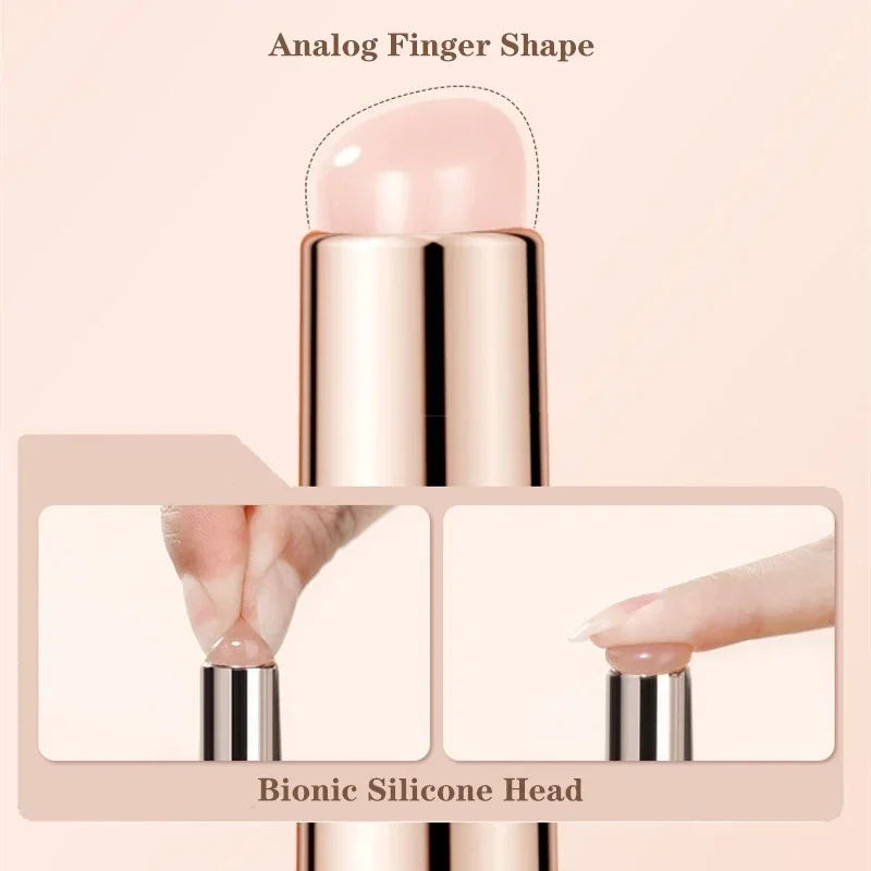 Makeup Brush Set Makeup Brush Silicone Lip Brush with Cover Angled Concealer Brush Ultra-soft Lipstick Makeup Brushes Round Head Nail Art Silicone Tool