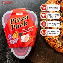 Silicone Reusable Pizza Pack Box Pizza Microwaveable Portable Storage Container Sandwich Dessert Cake Boxes Kitchen Supplies