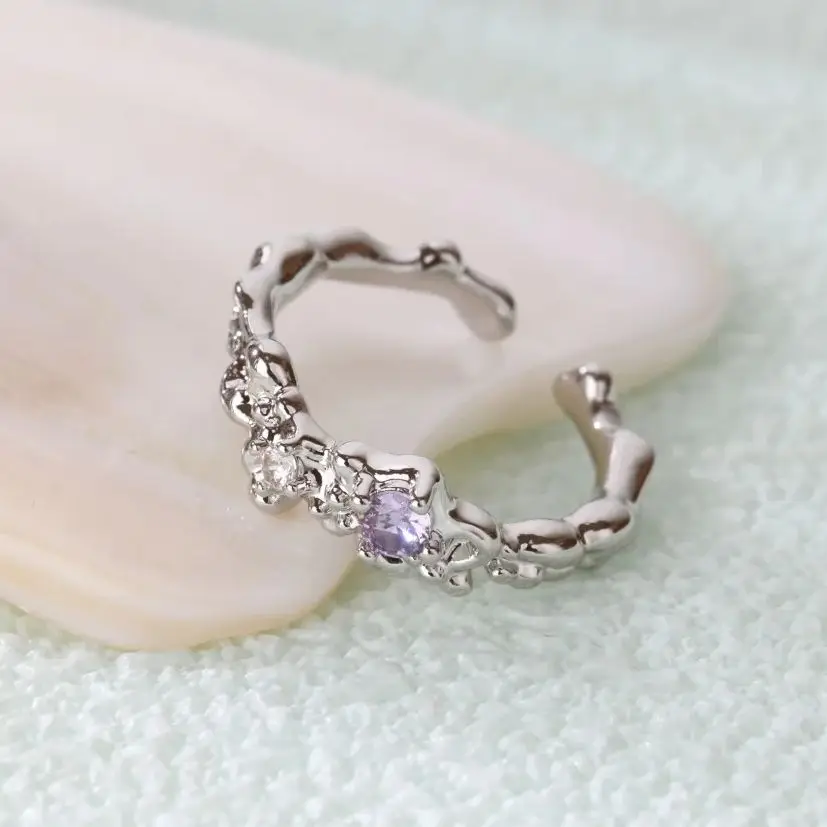 Zircon Irregular Ring Stainless Steel