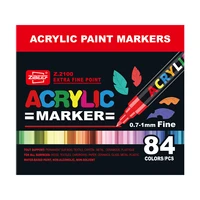 36/60/84/120-Color Acrylic Paint Marker Pen Sets - Ideal for Artists. Use on Rock Painting, Glass, Ceramic, Fabric, DIY Cards. 1