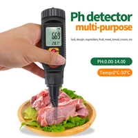 Digital Food PH Meter Water Temp Acidity Tester for Dough Fruit Cheese Meat Bread Soil PH Meter 0.00~14.00 High Accuracy 1