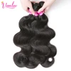 Vanlov Brazilian Body Wave Hair Bundles Human Hair Weave Bundles Natural Black/Jet Black 1/3/4 Piece 8-30” Remy Hair Extensions 4