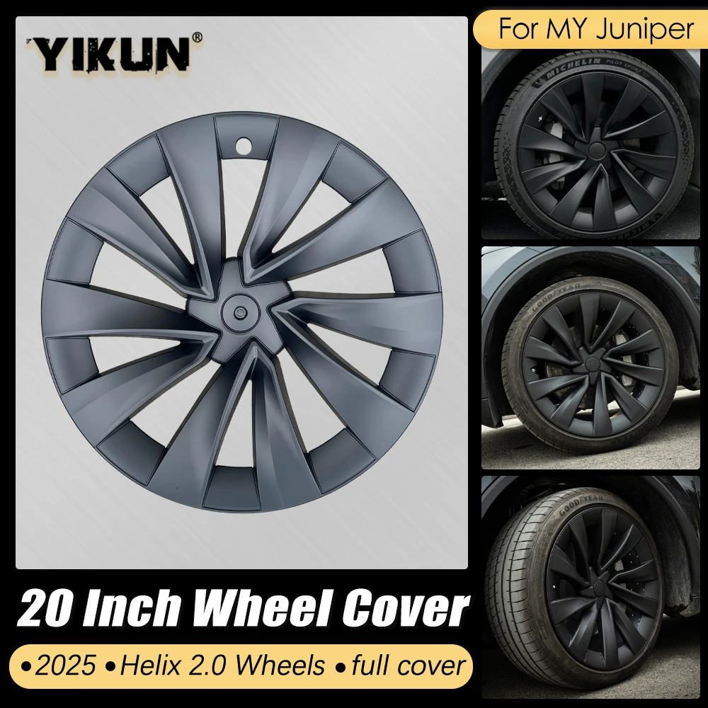4PCS Hub Caps for Tesla Model Y Juniper 20-Inch 2025 Wheel Cover Performance Replacement Helix 2.0 Wheels Full Rim Accessories