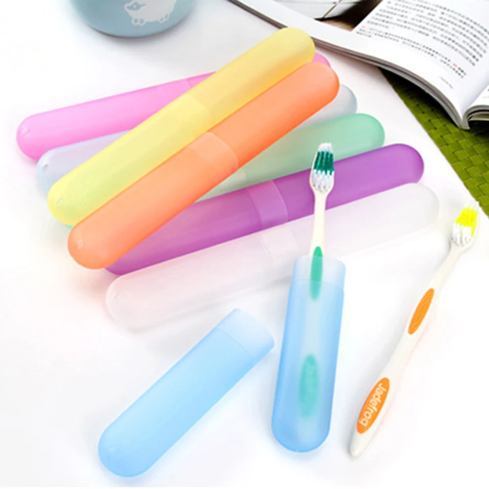 

Candy Colors Tooth Brushes Case Tooth Brushes Protector Wheat Straw Portable Travel Toothbrush Chopsticks Pencil Box