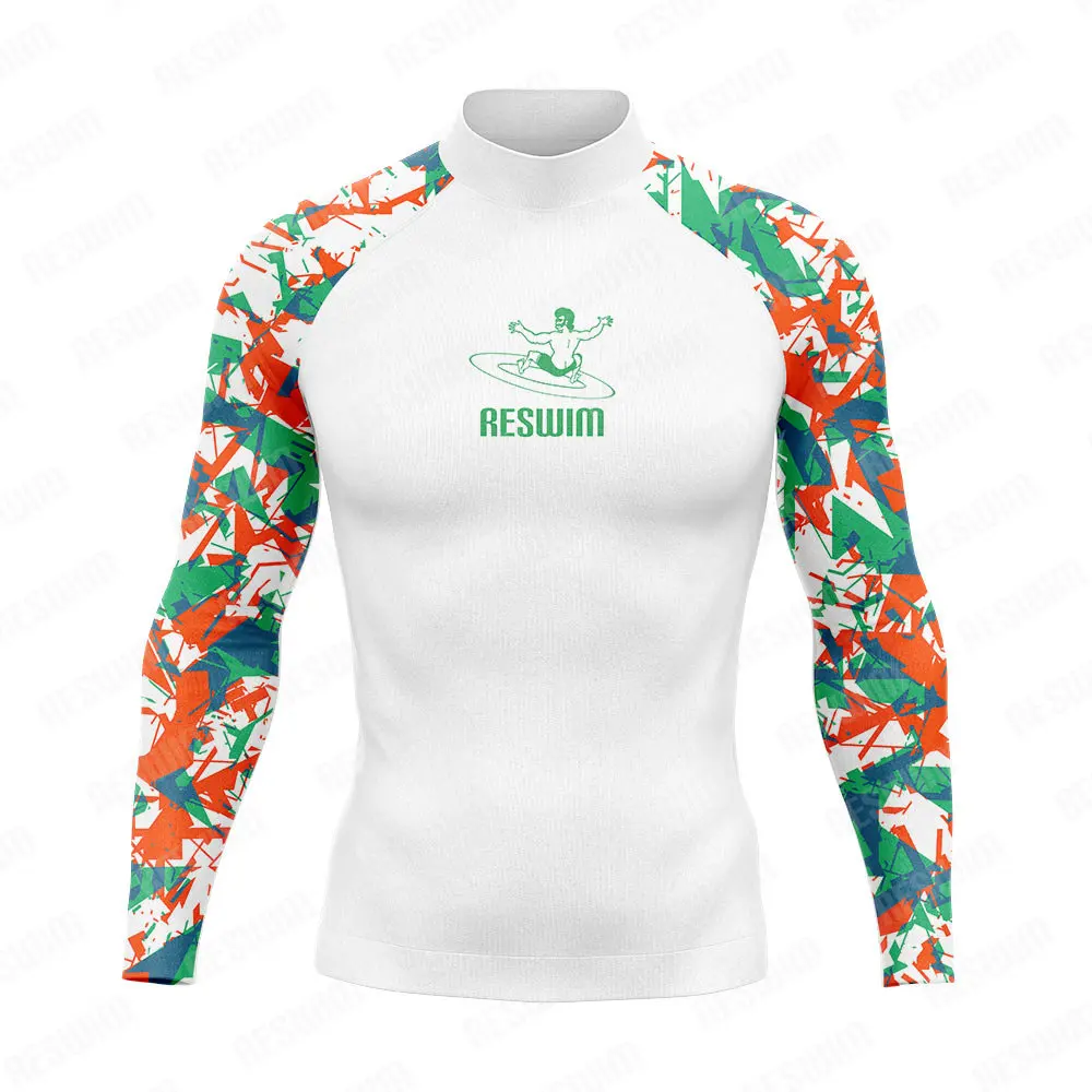 Men's Surfing Beach T-Shirts Swimsuit Rash Guard Long Sleeve Surfing Tight Shirts Water Sports Beach UV Protection Swimwear