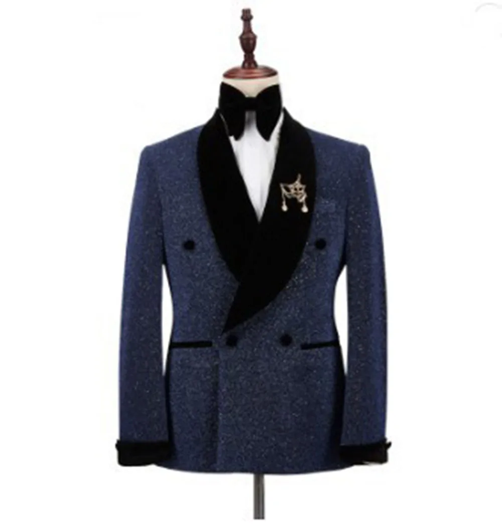 Luxury Sparkling Red Men Suits Wedding Grooms Tuxedos 2Pcs Formal Blazer Trousers Double Breasted Prom Wear Jacket+Pants Outfit