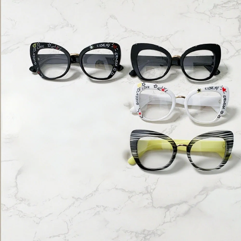 Retro Computer Glasses Uv Anti Blue Light Eyewear Large Frame Glasses Classic Fashion  Eye Glasses For Travel Party Gathering