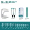 Nailpop Christmas Nail Art Kit Xmas Fake Nail Tips Set Portable UV LED Lamp Soft Gel Glue for Quick Nails Extension Gift Kit 2