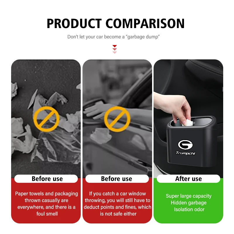 Hanging Car Trash Can Garbage Dust Case Storage Pressing Bin For GAC MOTOR GS3 GE3-Trumpchi Aion S Aion Y AION V iA5