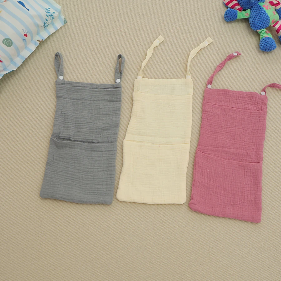 Baby Bedside Crib Caddy Organizer, Newborn Essentials Storage Bag, Multifunctional Stroller Hanging Pouch, Nursery Decor
