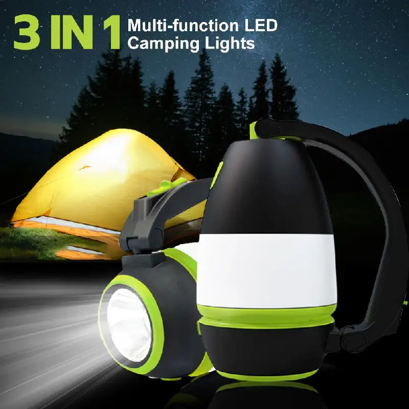 

3 In1 Multi-function LED Camping Lights USB Rechargeable Emergency Flashlight Indoor Table Lamp Outdoor Hiking Camping Lights