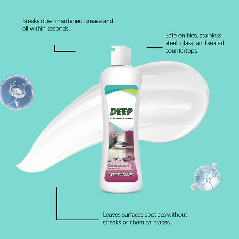 Kitchen Oil Cleaner Powerful Heavy Oil Cleaning Paste Multi-Purpose Cleaner Effective Grease Removal Cream For Pots Stoves Pan