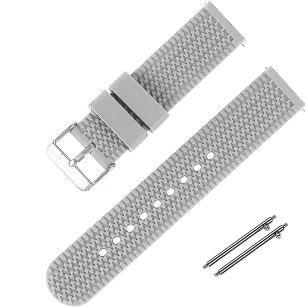 Sporty Waterproof Silicone Watch Strap – Quick Release Rubber Wristband in Multiple Sizes