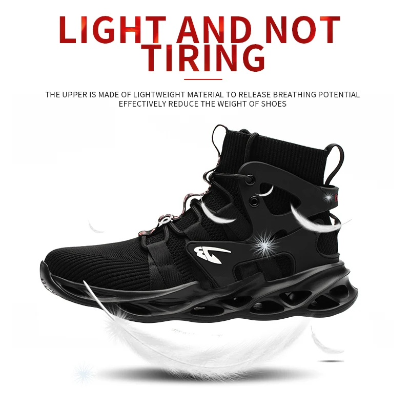 Men's Steel Toe Safety Boots with Kevlar Midsole Protection - Anti-Puncture, Anti-Smash, Non-Slip Industrial Work Boots
