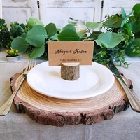 Small Natural Wooden Place Card Holders Stand Wedding Party Birthday Table Number Holder Photo Picture Holders Decor Accessories 4