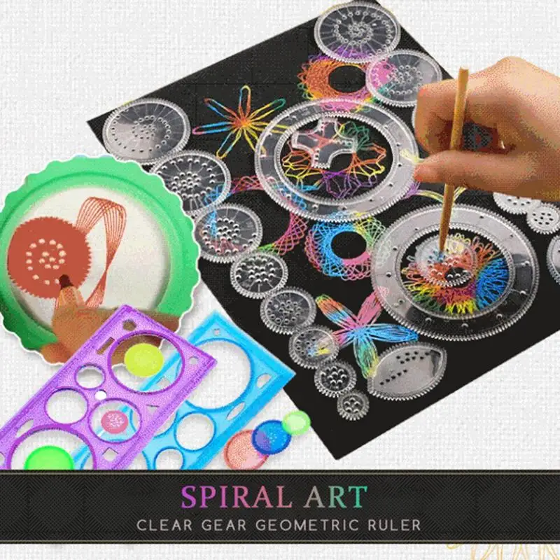 Spiral Art Kit Clear Circle Ruler For Drawing Child Art Craft Accessories  For Kids Students Teens Tools For Making Cards - AliExpress