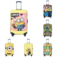 Minions Bob I Love Us Suitcase Cover Travel Flight Elastic Luggage Accesories Protection 1
