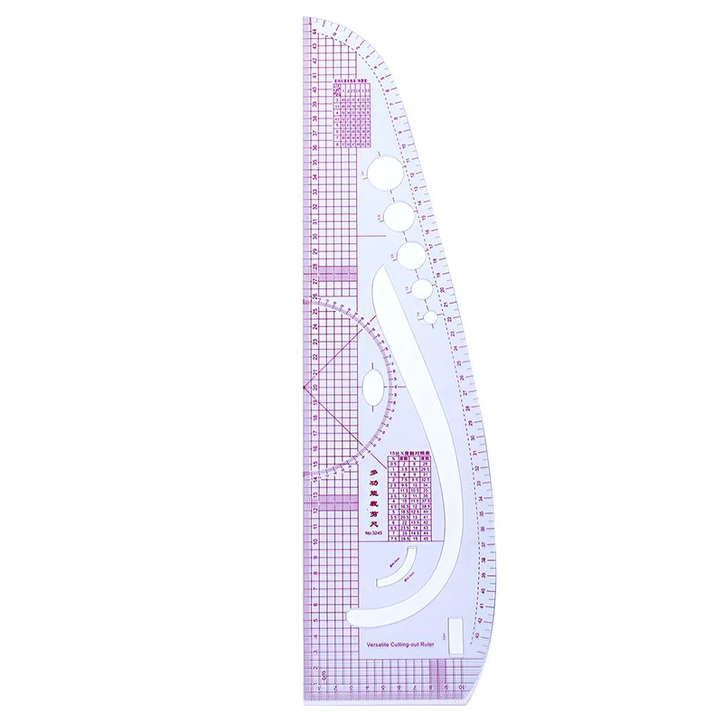 

3245 Plastic Transparent French Curve Ruler SplIne Sewing Patchwork Feet Tailor Yardstick Cloth Cutting Rulers