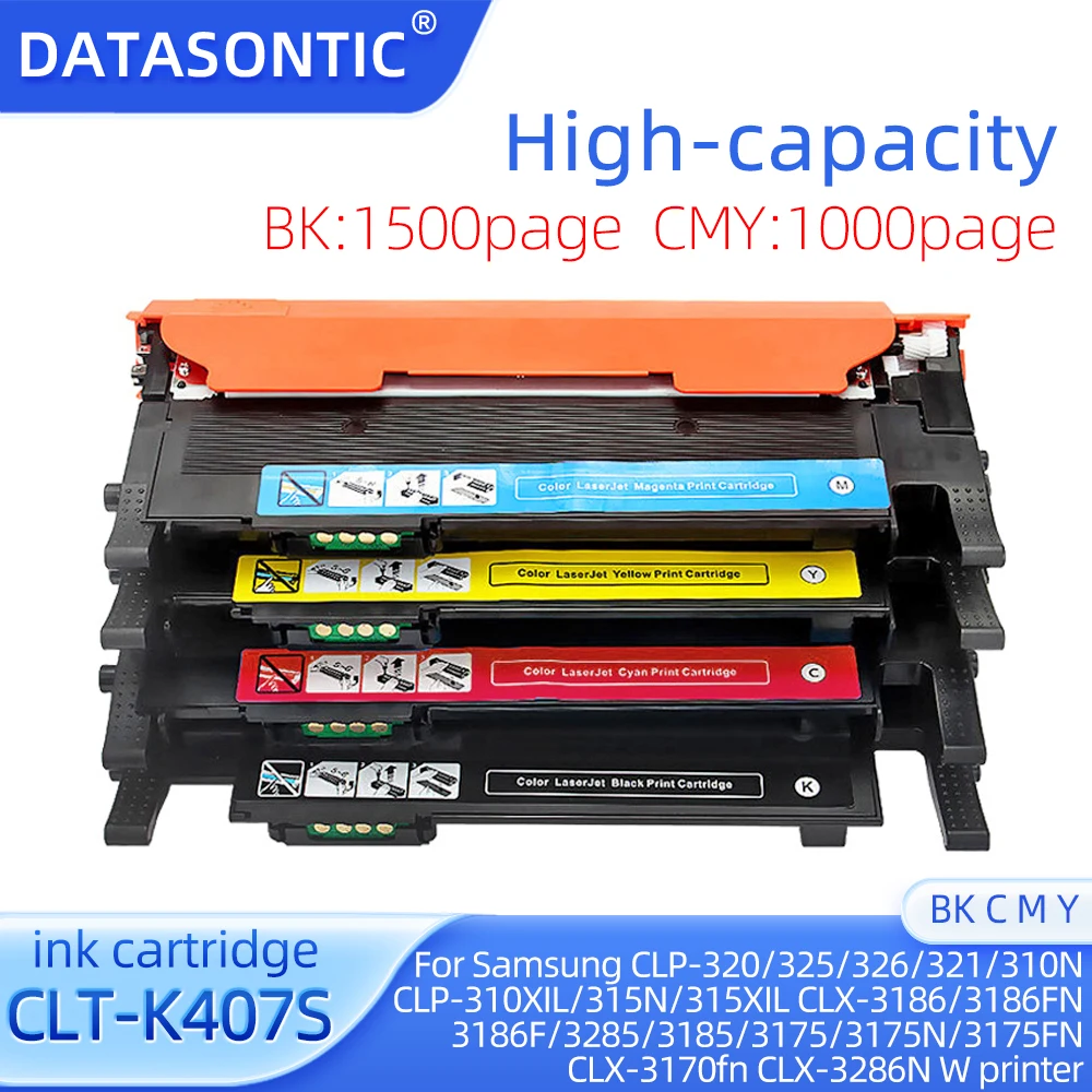 

Compatible CLT-K407S Color toner cartridge for Samsung CLP-320 325 326 321 310N 310XIL CLP-315N 315XIL 3186 CLX-3186FN Cartridge