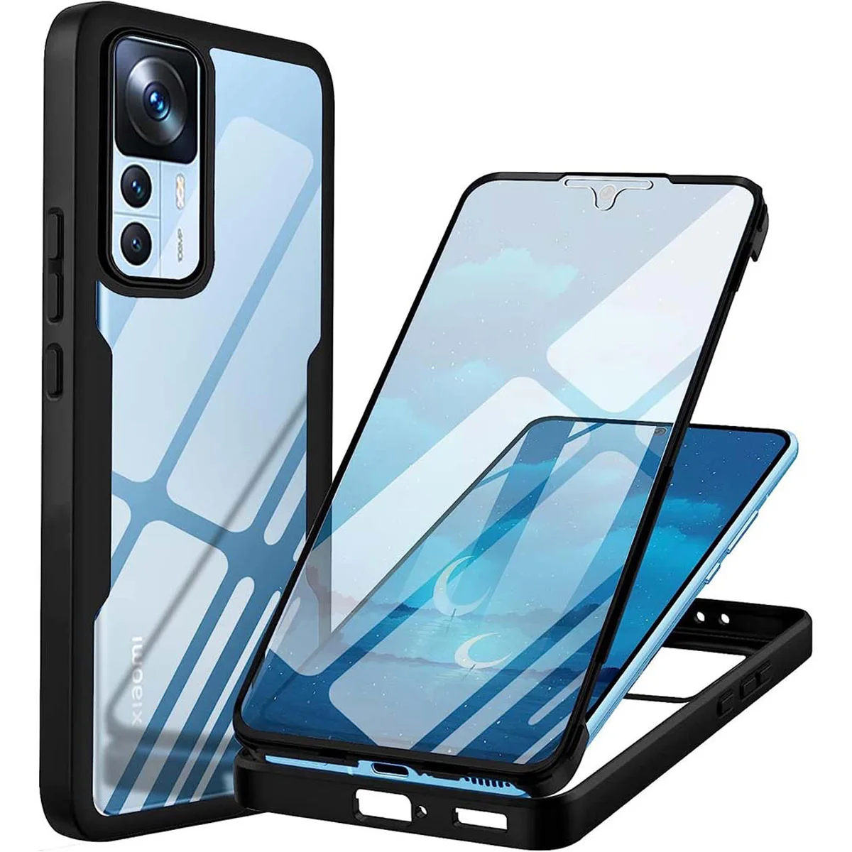 360 Custodia Trasparente A Protezione Totale Per Xiaomi 12T 5G Xiaomi 12T Pro Xiaomi 12 Xiaomi 12X Xiaomi 12 Pro Con Cover Frontale Morbida