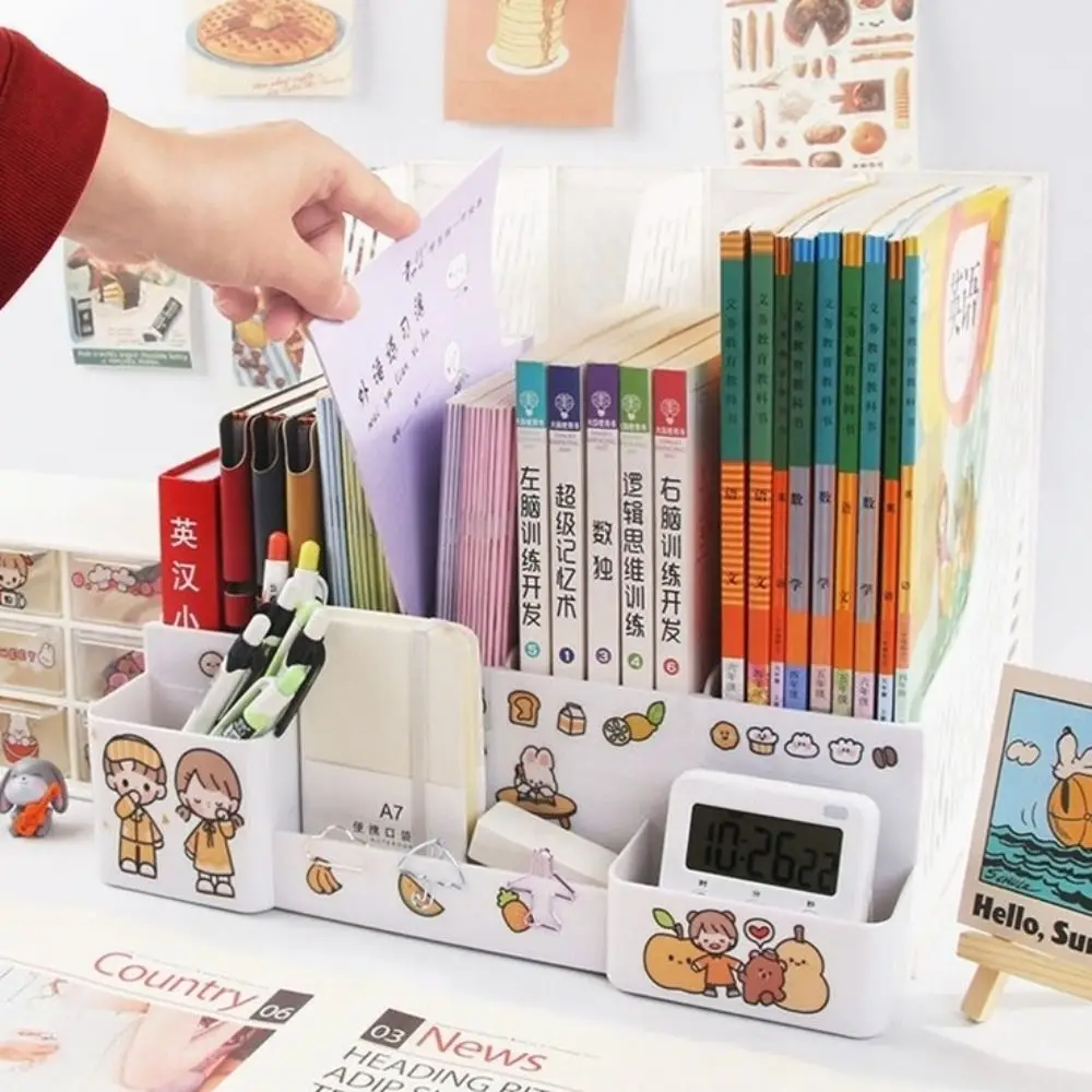 Multi-functional Large Capacity File Storage Box Pen Holder Thickened Desktop File Box Vertical Detachable Rack Home Use