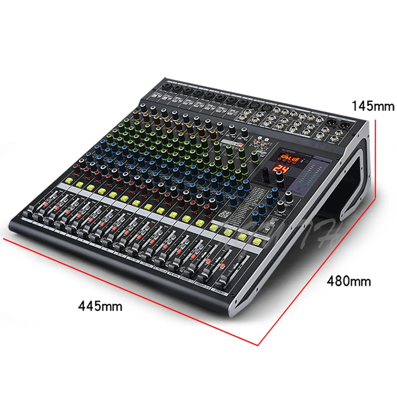 블루투스 디지털 믹서 오디오 믹싱 콘솔, 48V 팬텀 파워 USB, 4 그룹 디지털 효과, DJ 무대 장비, 16 채널