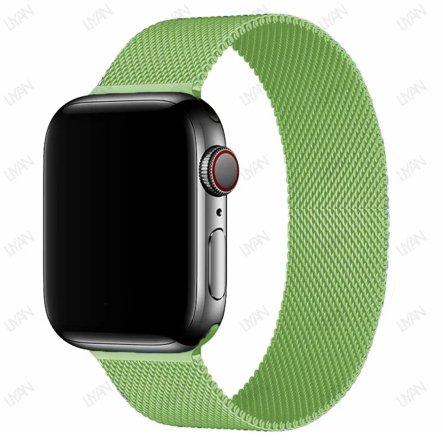 Magnetic Loop Strap For Apple watch Band 45mm 41mm 44mm 40mm 42mm 38mm Stainless steel correa bracelet iWatch serie 3 7 5 6 se 3 mint Green 35