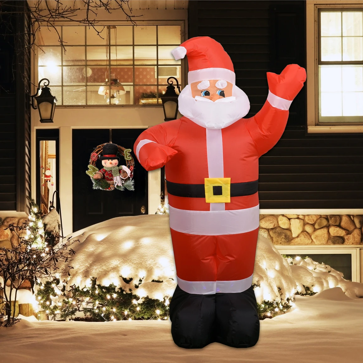 

Christmas Inflatable Decoration Clearance Inflatable Santa Claus with LED Lights Xmas New Year Party Blow Up Outdoor Yard Decor