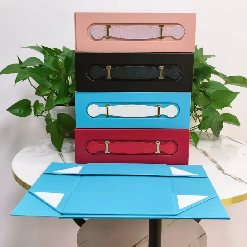 100pcs Solid Color Flip Cover Folding Packaging Gift Boxes with Handle, Manufacturer Cu... - SKU FPGB2102 - UGI Packaging