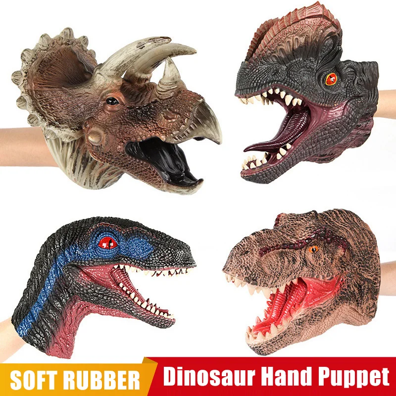 

Динозавр мир Юрского периода T Rex Carnotaurus Велоцираптор Ручные куклы фигурки имитация акулы Дельфин Лев мягкие резиновые детские игрушки