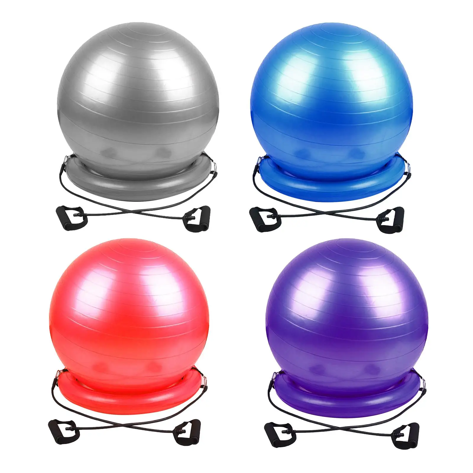 Yoga Ball Chair &ndash; Stability Ball with Inflatable Stability Base & Resistance