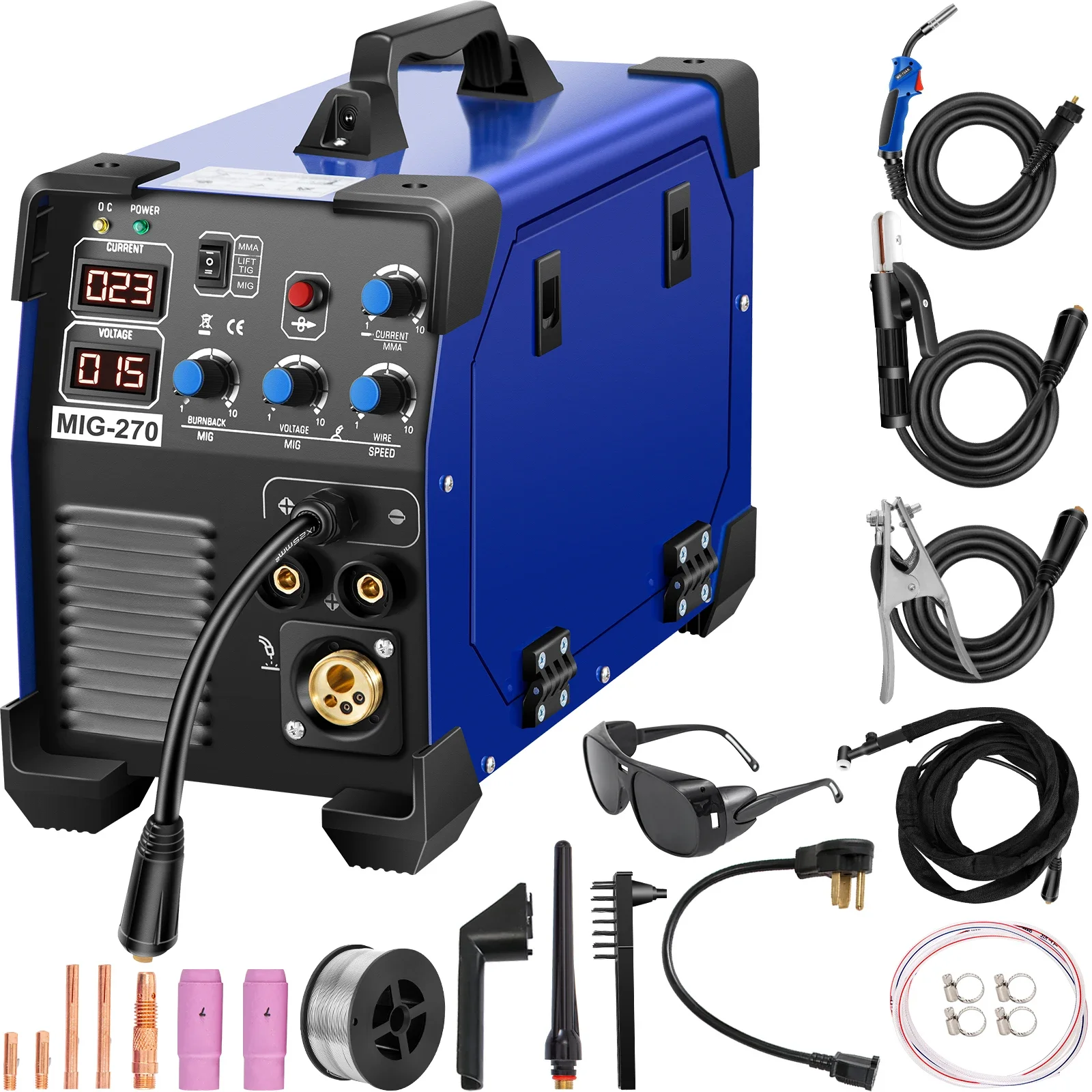 SIHAO 160A-270A MIG MMA TIG 3-in-1 Kombi-Schweißgerät Inverter Tragbare Schweißausrüstung mit Überlastschutz für Heim-DIY & Industrie – Detail 3