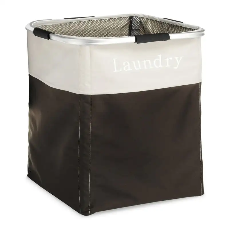 

Polyester Laundry Basket Hamper, Espresso, For Adult Use