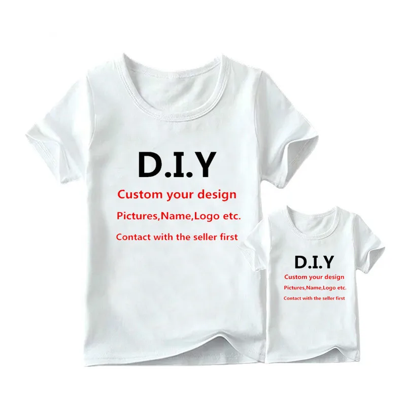 Custom Matching Family Outfits T-Shirts Diy Print Your Design Tops Boys/Girls Diy Tee Shirts,Contact Seller Frist