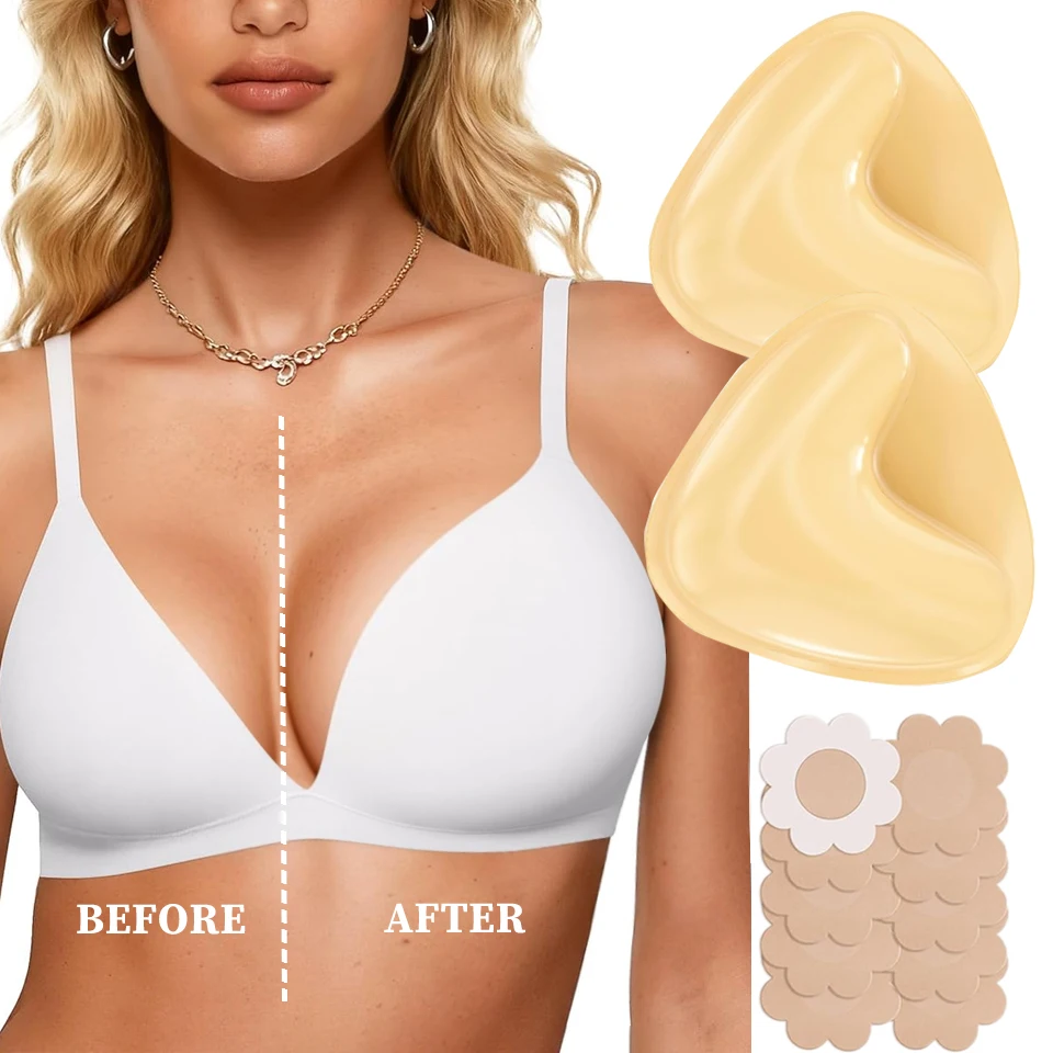 Double Sided Push-Up Bra Inserts with Thick Sponge Lift Enhancement