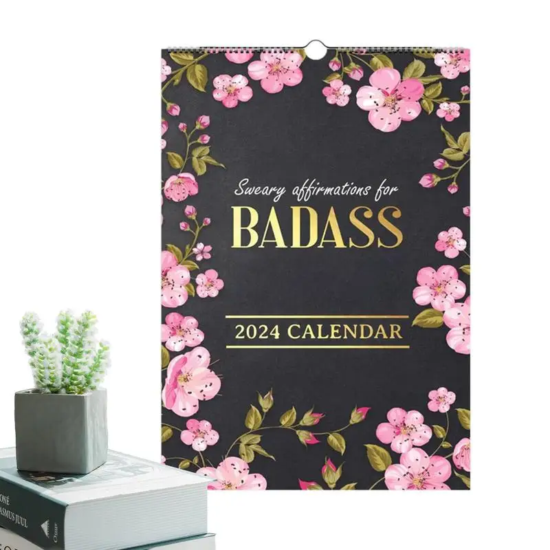 

Monthly Calendar Funny Badass Monthly Planner Funny 2024 Tired Women Calendar For Table Offices Living Room And Bedroom