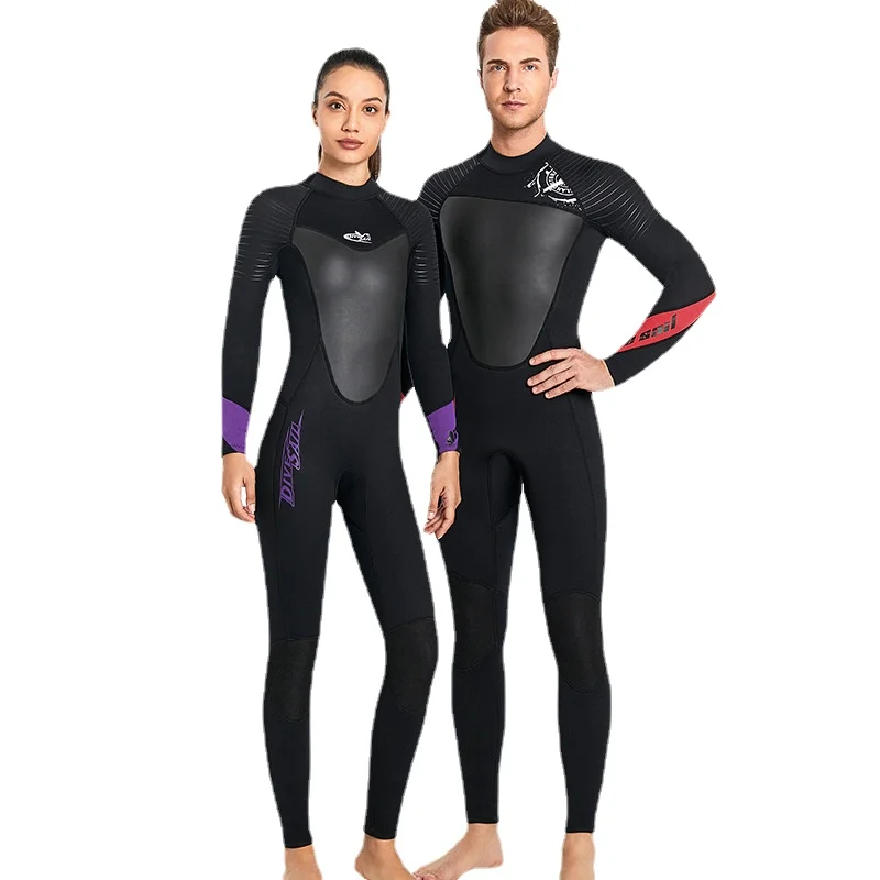 Leather Neoprene Wetsuit 3mm Men Scuba Diving Thermal Winter Warm