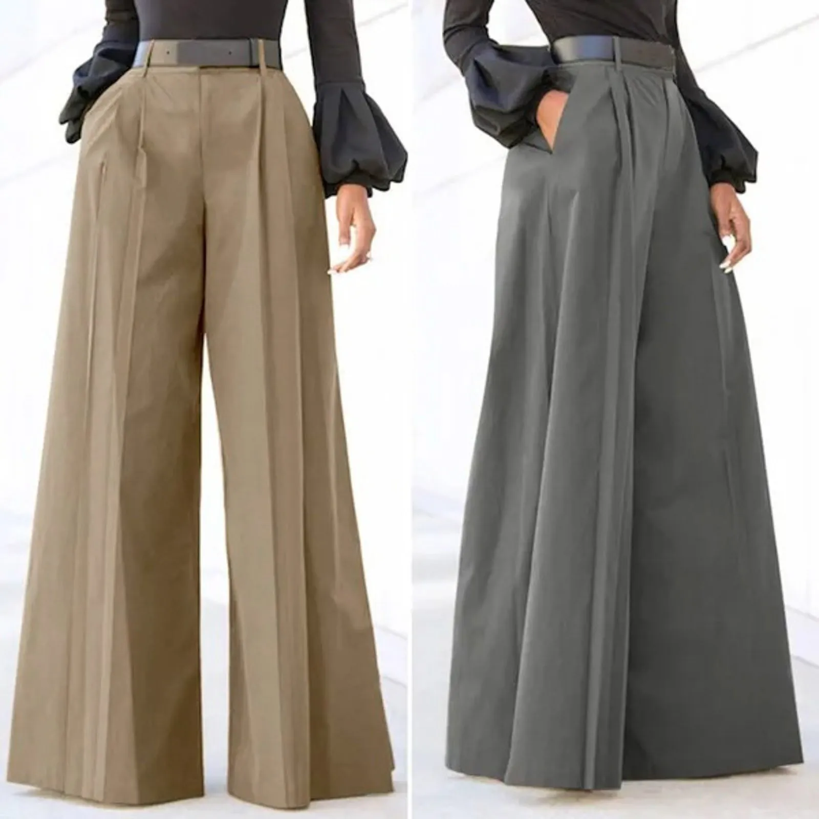 

Женские брюки с принтом палаццо, летние укороченные хлопковые льняные удобные мешковатые брюки с карманами, модные элегантные женские брюки