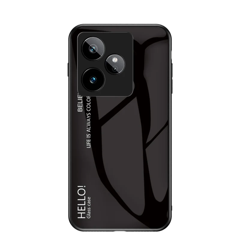 Gradation Tempered Glass Hard Back Protective Bumper Shockproof Case