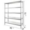 VEVOR Storage Shelf 4/5-Tier Storage Shelving w/Adjustable Height Unit Stainless Steel Garage Shelf for Kitchen Warehouse Garage 6
