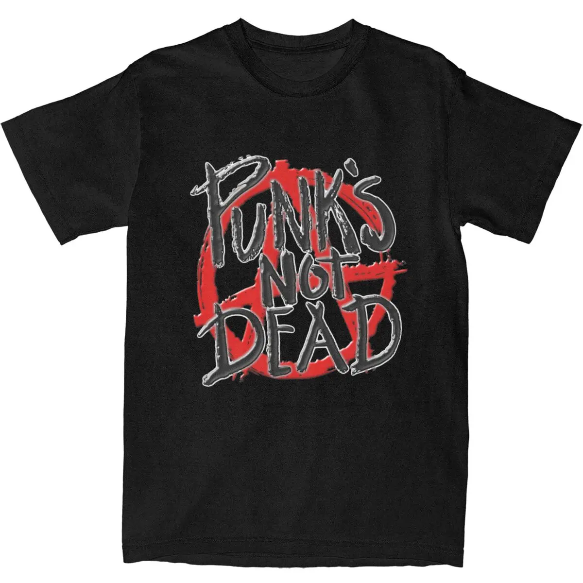 

Punks Not Dead T-Shirt Music Band Novelty T-Shirts Short-Sleeve Vintage Tops Beach Cotton Breathable Plus Size 5XL Clothing