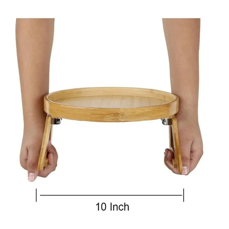 Sofa Armrest Tray Wooden Sofa Disc Foldable Cozy Armrest Tray
