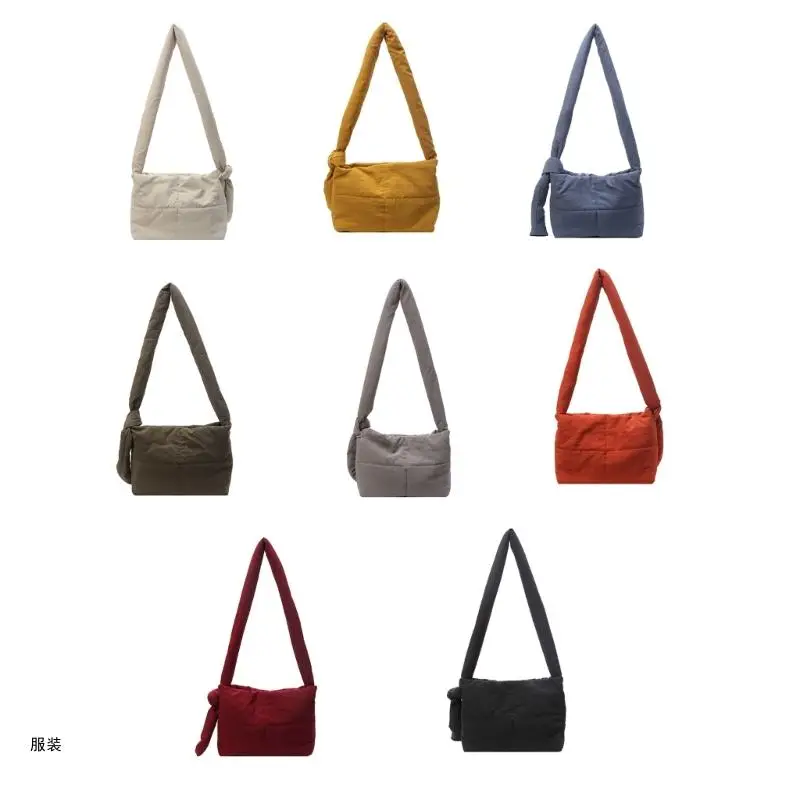 

D0UD Стеганая сумка через плечо, однотонная сумка-пуховик, модная сумка на плечо, маленькая квадратная сумка для девочек и