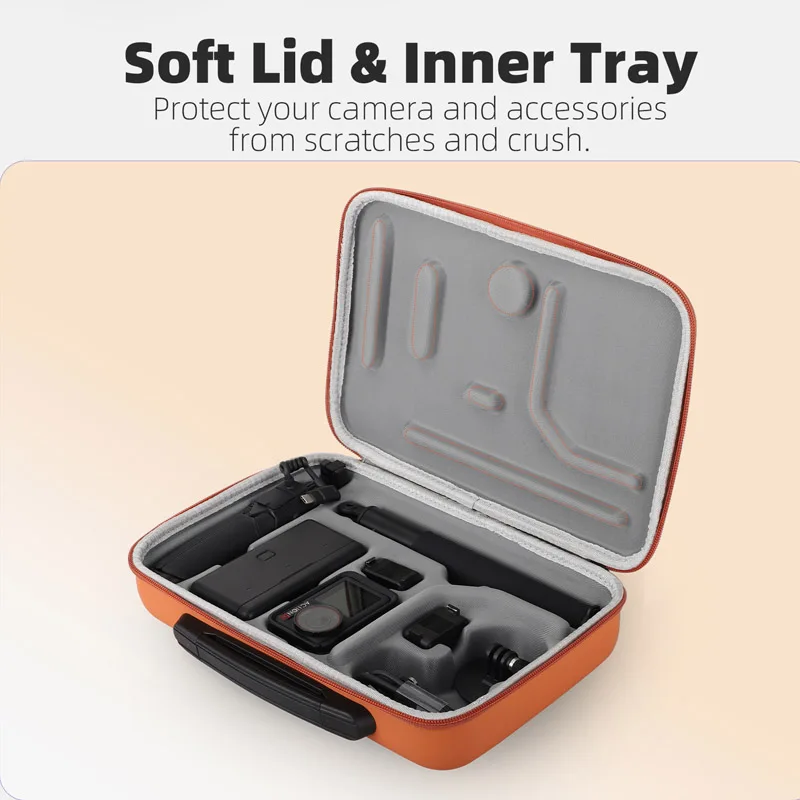All-in-one Portable Bag for OSMO ACTION 5 Pro/4/3 Shock-absorbing Pressure-resistant Case Cover PU+EVA Protector for DJI 5Pro