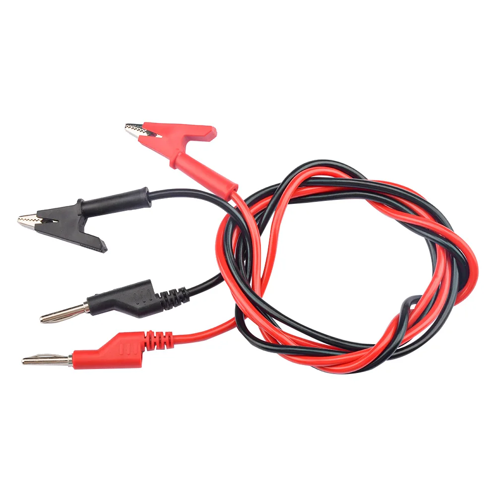Dual Ended Crocodile Alligator Clips Test Connection Cable 8-12A Wire Cable with Insulation Clips 4mm Banana Plug 1m Test Leads multimeter test leads kits