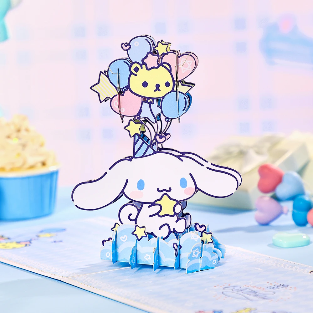 Sanrio Happy Birthday Card Melody Kuromi Hello Kitty POCHACCO 3D Pop Up Greeting Card 3D Cards Birthday Cards for Kid Girlfriend