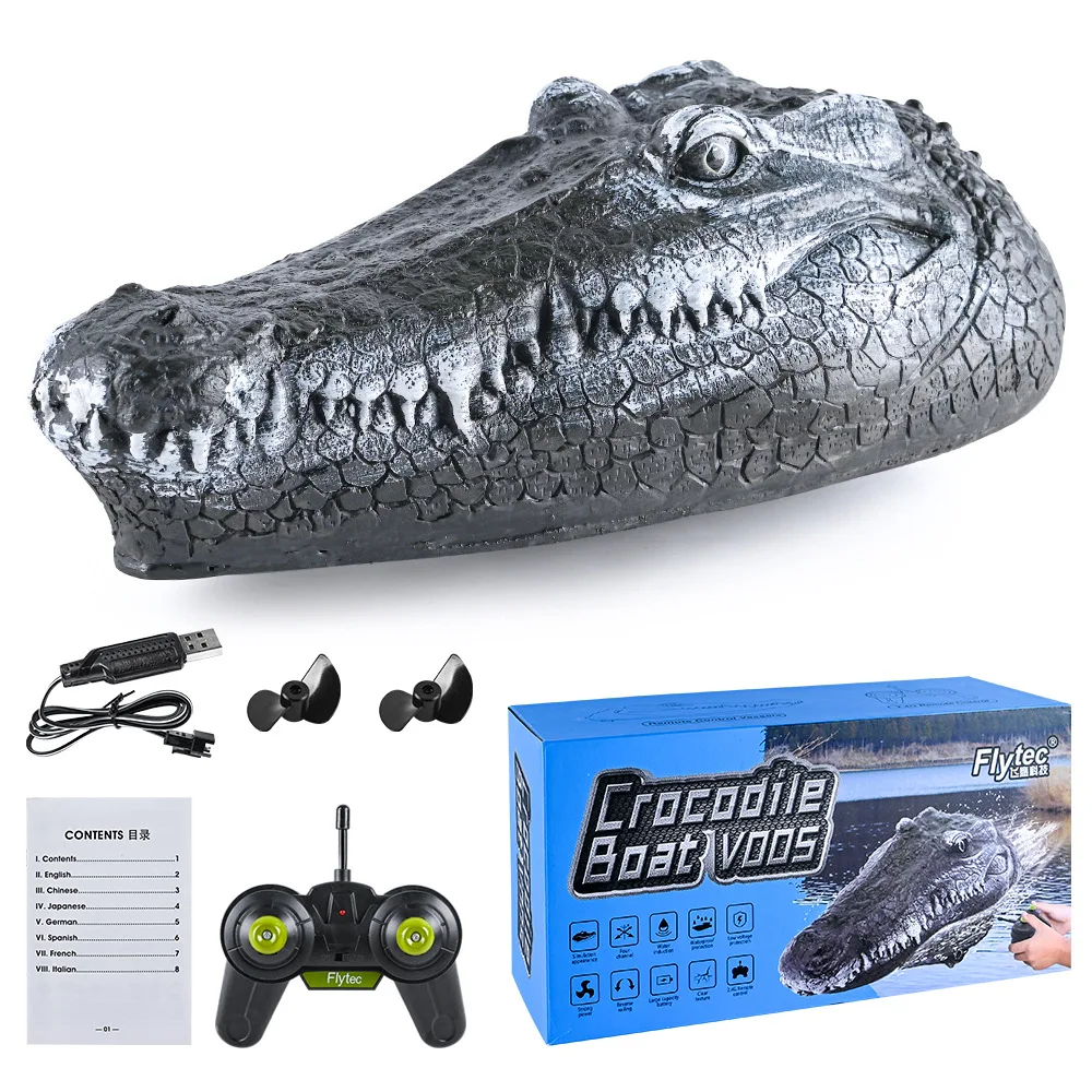 2.4G Simulation Crocodile Head RC Boat Water Racing Remote Control Toys 15km/h Fun Novelty Simulation Spoof Remote Control Boat 3