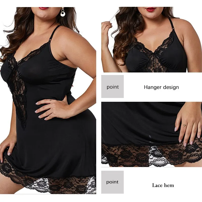 Women Lingerie Women Lingerie Set Women Nightgowns Women Nightdresses Women Pajamas Women Camisole Sleeping Dress Women's Sexy Spaghetti Straps Lingerie Nightwear Plus Size Lace Sleeveless Soft Comfortable