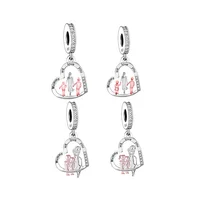 Fit Original Pan Charms Bracelet 925 Silver Mother Son Mother Daughter Hand In Hand Walk Together Bead For Making Women Berloque 1